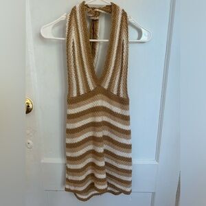 White Fox Crochet Mini Dress